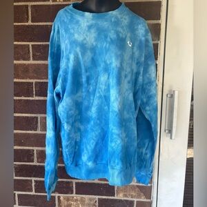• True Religion Crewneck Sweatshirt Blue & White Tie-Dye New Without Tags Women